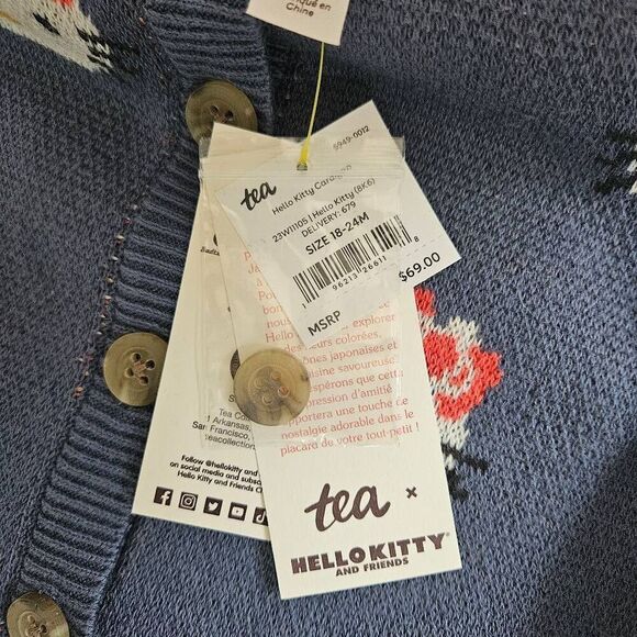 Tea Collection x Hello Kitty Cardigan Size 18-24 Months - Picture 3 of 3